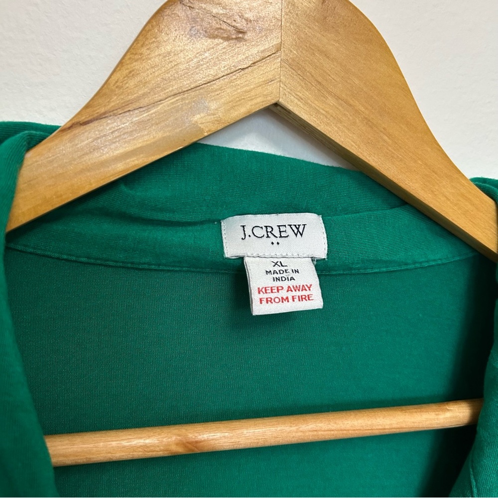 J. Crew Green White Longsleeve Top & Pant PJ Set Size XL - Picture 5 of 9